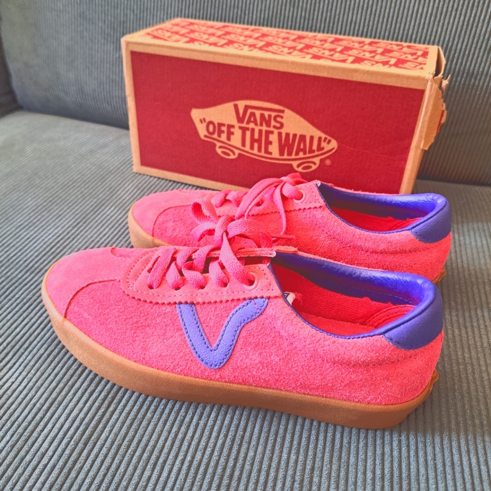 Vans Pink and Purple Suede Low-Top Sneakers